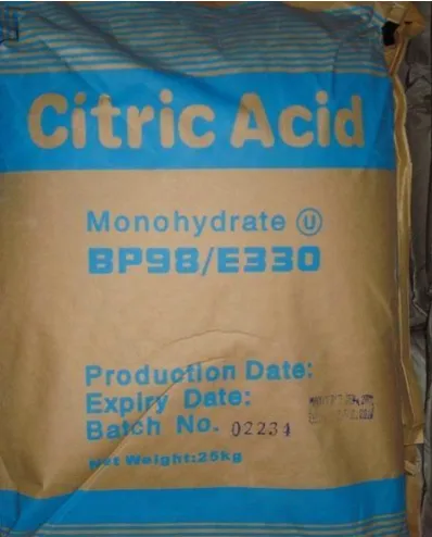 Citric acid paking Citric acid paking